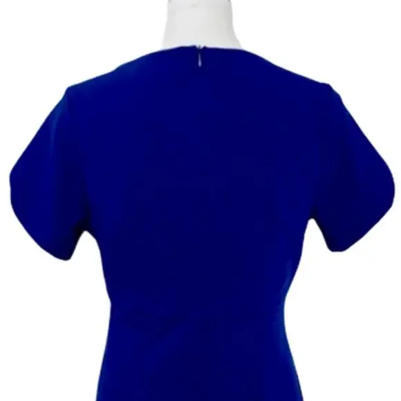 Betsey Johnson Dress V-Neck Blue Empire Waist A-Line Short Sleeve Women's Size 6 - Picture 8 of 12